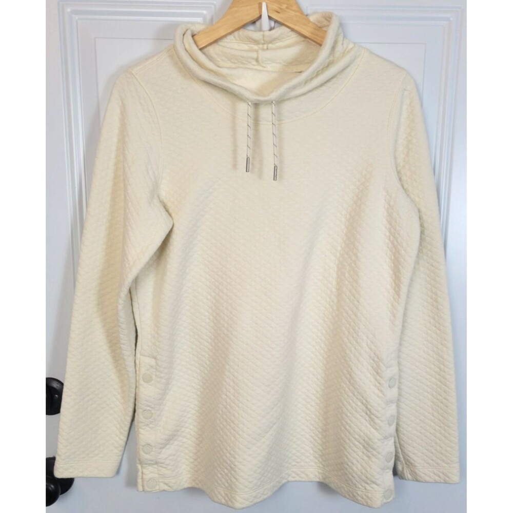 L.L. Bean Womens Softlight Quilted Funnelneck Pullover Sweater Size S